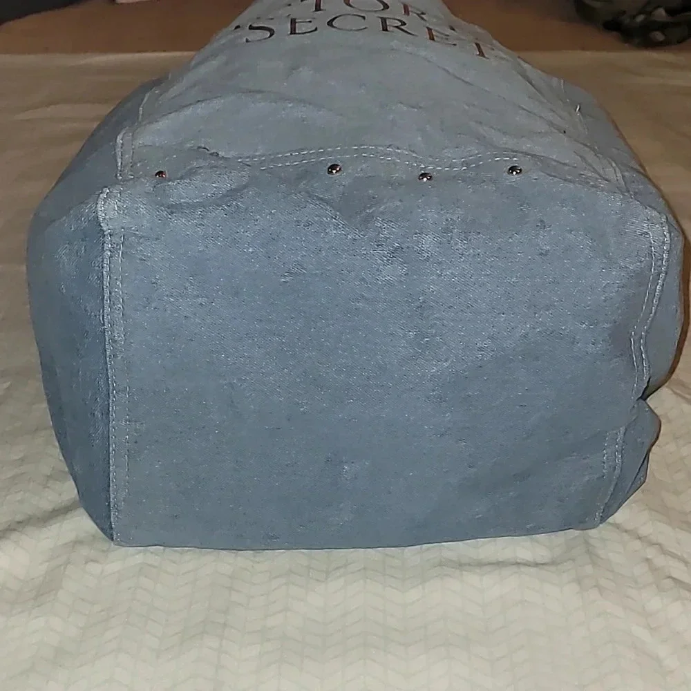 Victoria's Secret DENIM LARGE SHOULDER Tote Bag WEEKENDER GETAWAY